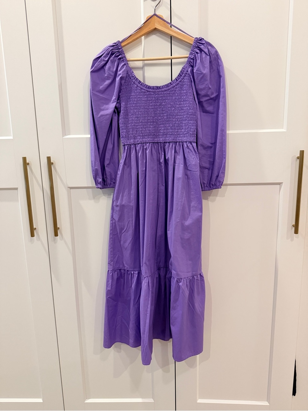 Lavender Smocked Bodice Maxi Dress